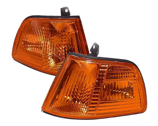 Spec-D Corner Lights (Chrome Housing/Amber Lens) Honda Civic 1990-1991