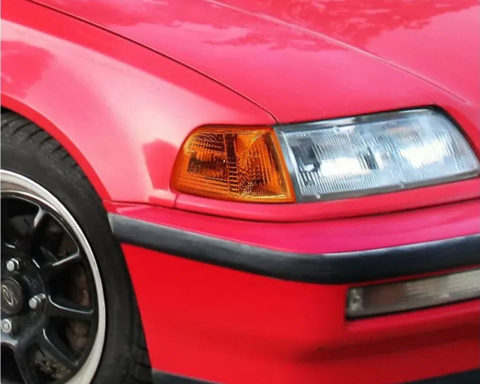 Spec-D Corner Lights (Chrome Housing/Amber Lens) Honda Civic 1990-1991